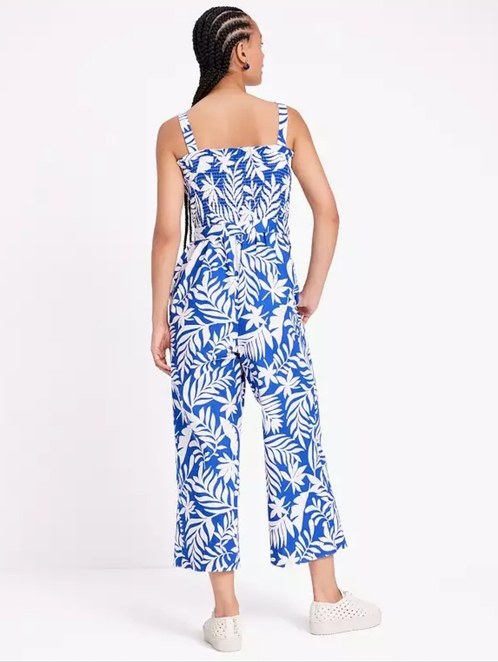 Kate Spade Tropical Foliage Smocked Jumpsuit - Picture 2 of 8